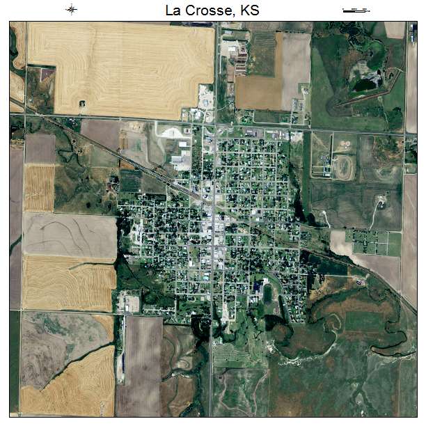 La Crosse, KS air photo map
