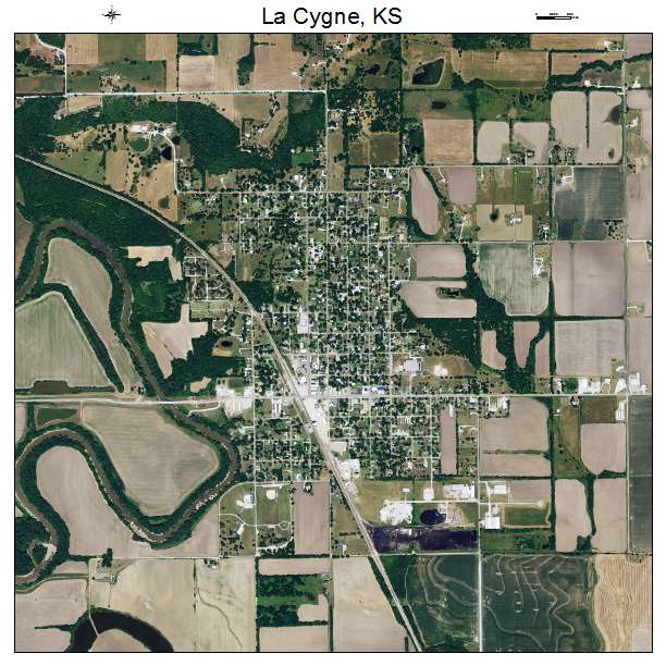 La Cygne, KS air photo map