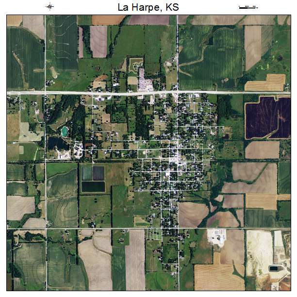 La Harpe, KS air photo map