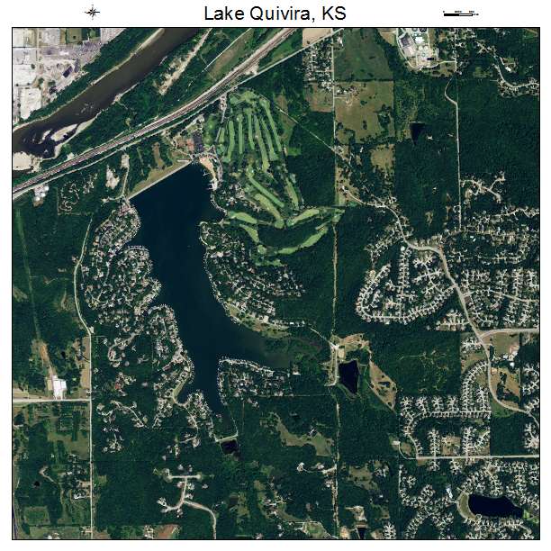 Lake Quivira, KS air photo map