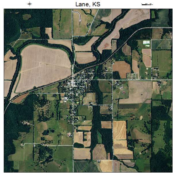 Lane, KS air photo map