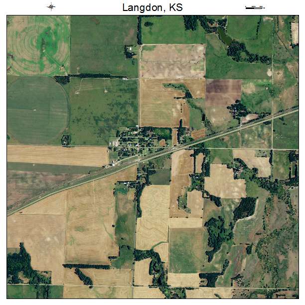 Langdon, KS air photo map