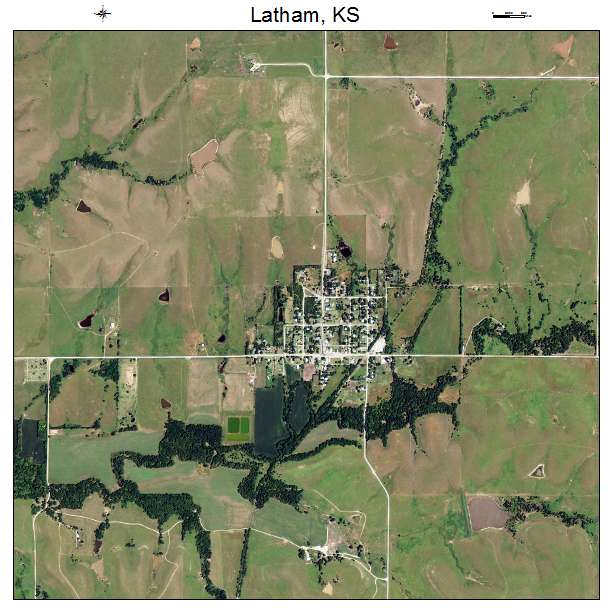 Latham, KS air photo map