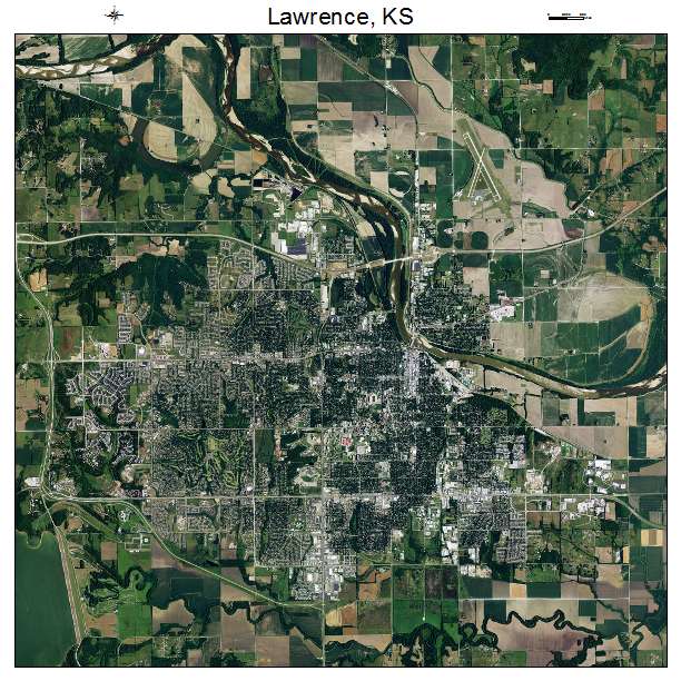 Lawrence, KS air photo map
