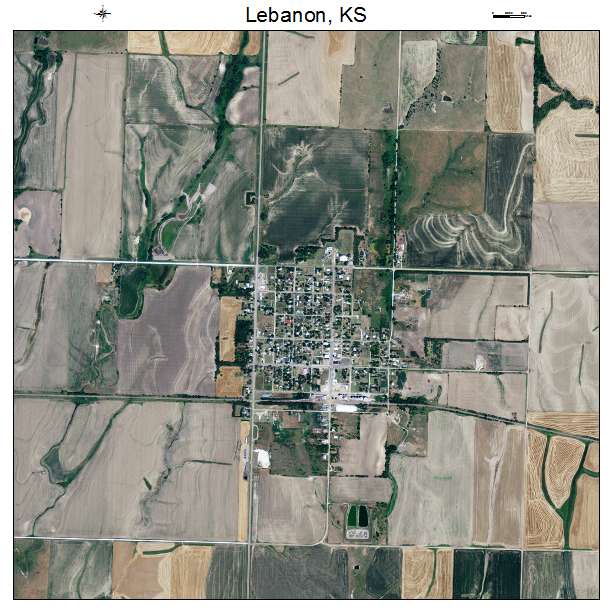 Lebanon, KS air photo map