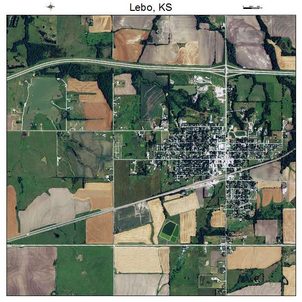 Lebo, KS air photo map