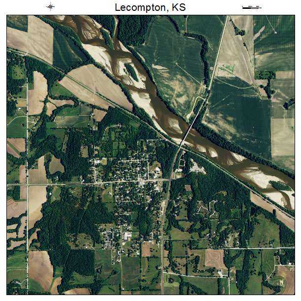 Lecompton, KS air photo map