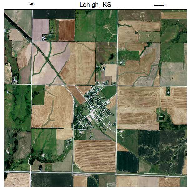 Lehigh, KS air photo map