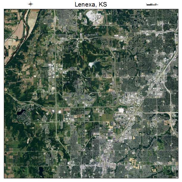 Lenexa, KS air photo map