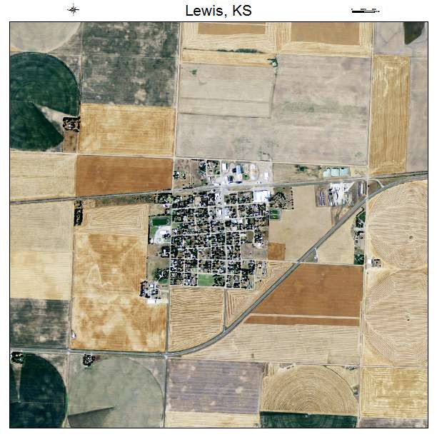 Lewis, KS air photo map