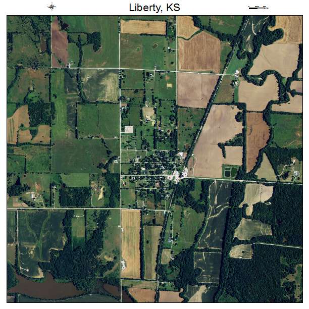 Liberty, KS air photo map