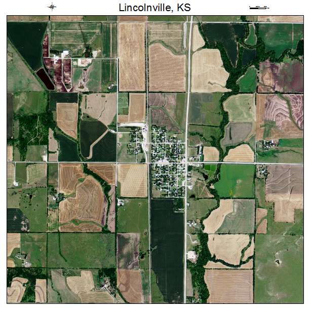 Lincolnville, KS air photo map