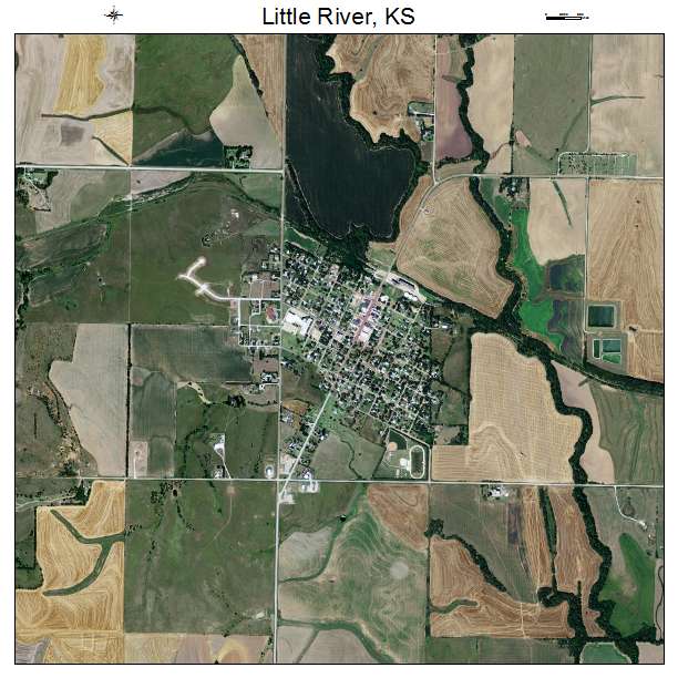Little River, KS air photo map