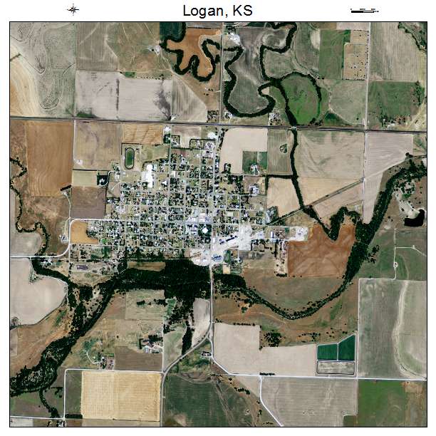 Logan, KS air photo map