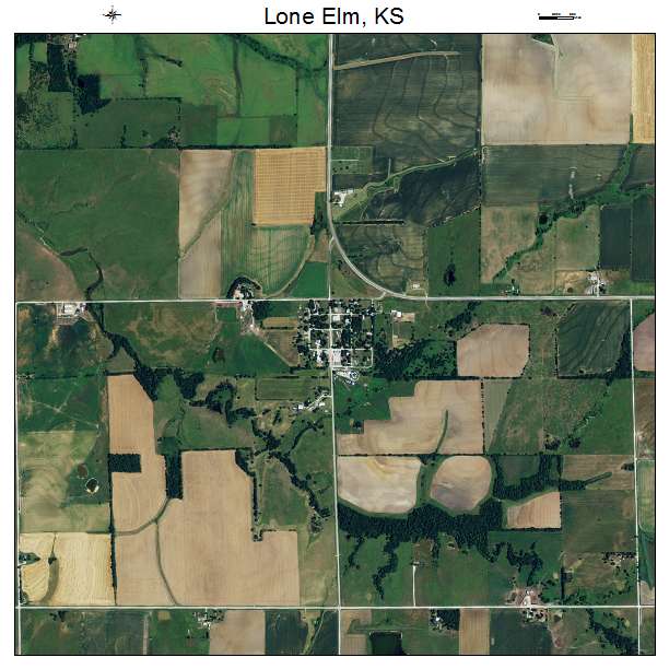 Lone Elm, KS air photo map
