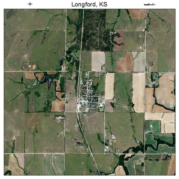 Longford, KS air photo map
