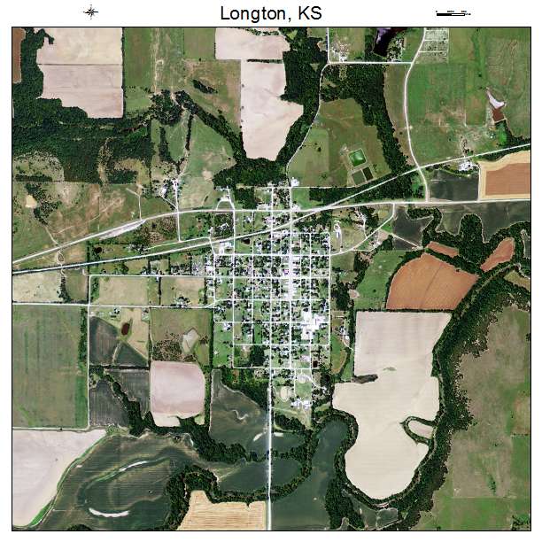 Longton, KS air photo map