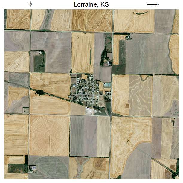 Lorraine, KS air photo map
