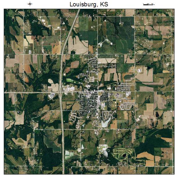 Louisburg, KS air photo map