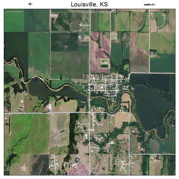 Louisville, KS air photo map