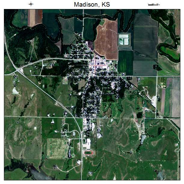 Madison, KS air photo map