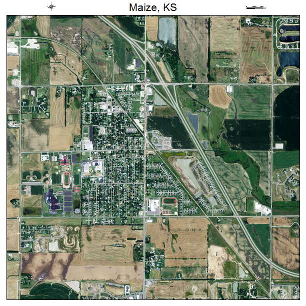 Maize, KS air photo map