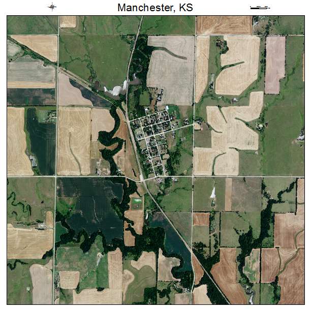 Manchester, KS air photo map