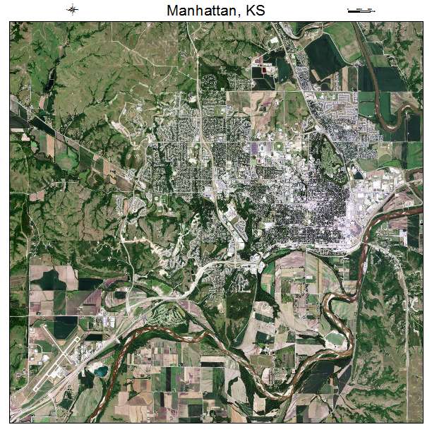 Manhattan, KS air photo map