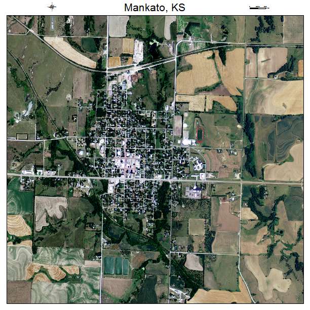 Mankato, KS air photo map