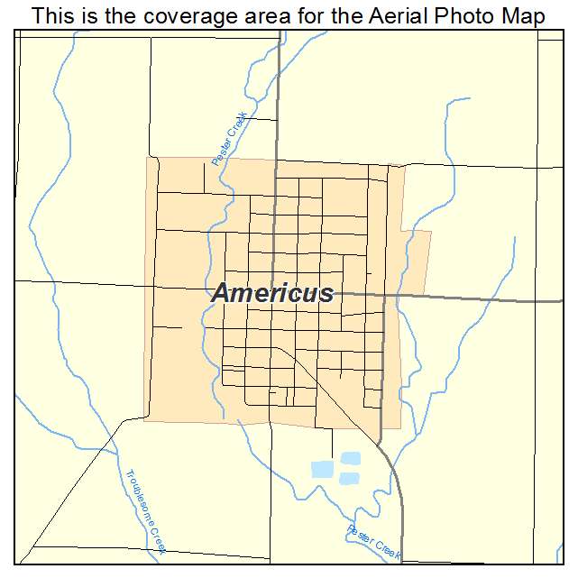 Americus, KS location map 