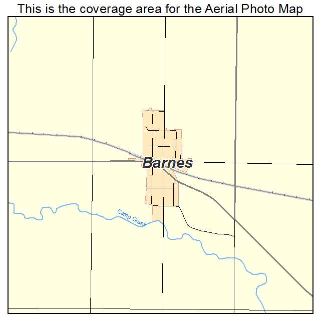 Barnes, KS location map 