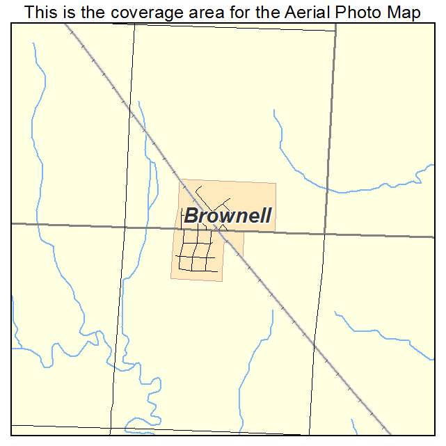 Brownell, KS location map 