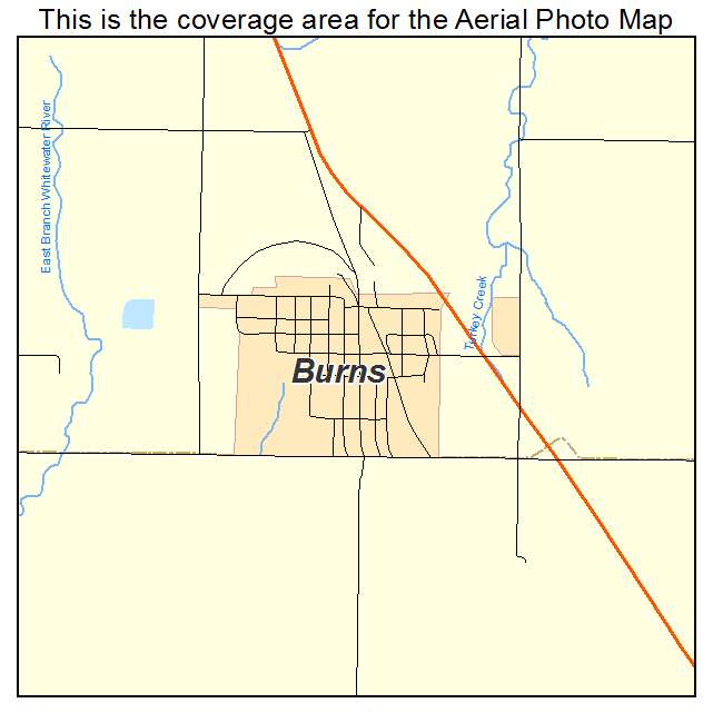 Burns, KS location map 