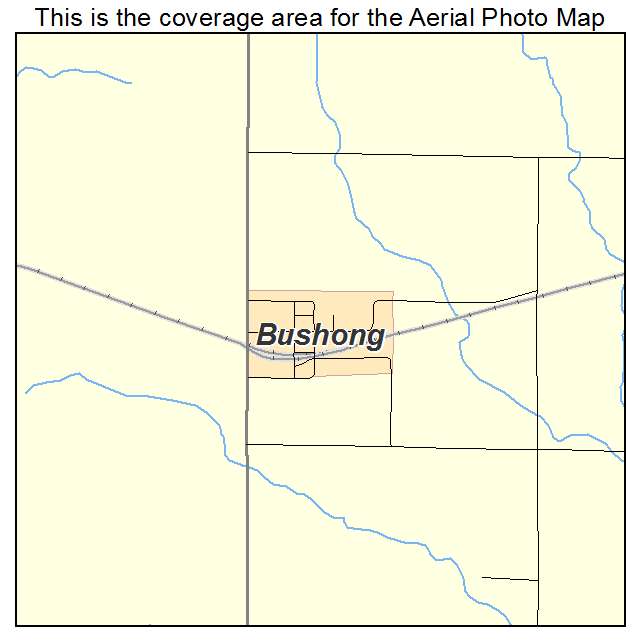 Bushong, KS location map 