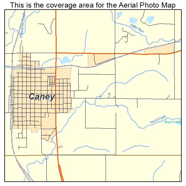 Caney, KS location map 
