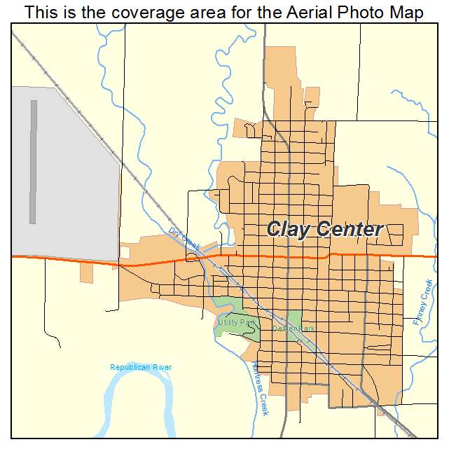 Clay Center, KS location map 