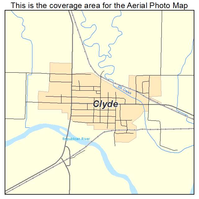 Clyde, KS location map 