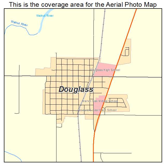 Douglass, KS location map 