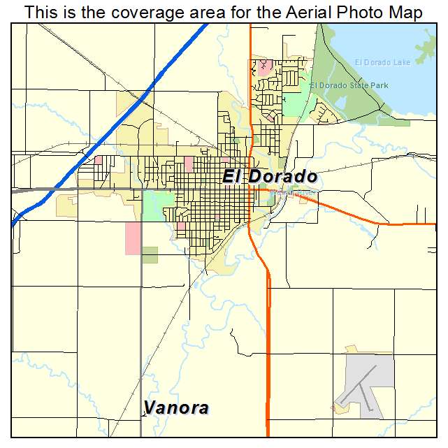 Aerial Photography Map of El Dorado, KS Kansas