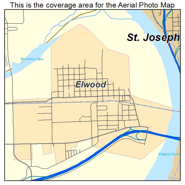 Elwood, KS location map 