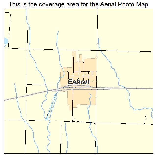 Esbon, KS location map 