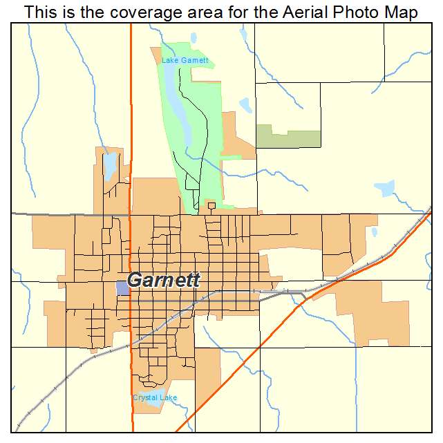 Garnett, KS location map 