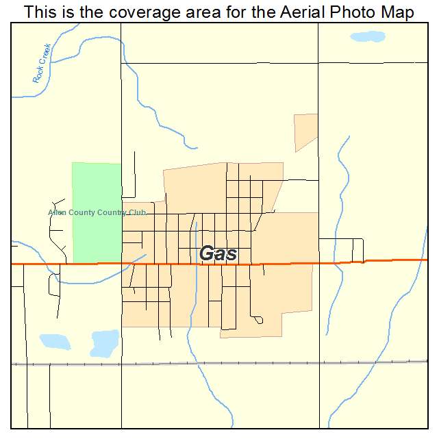 Gas, KS location map 