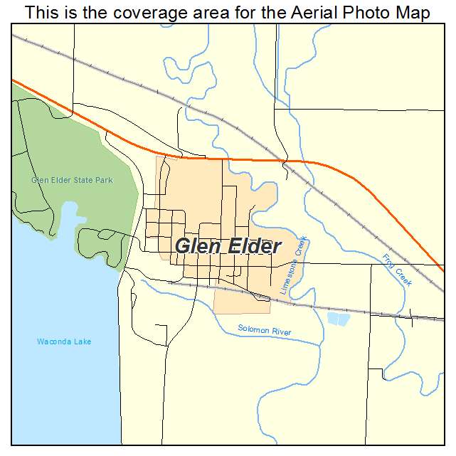 Glen Elder, KS location map 