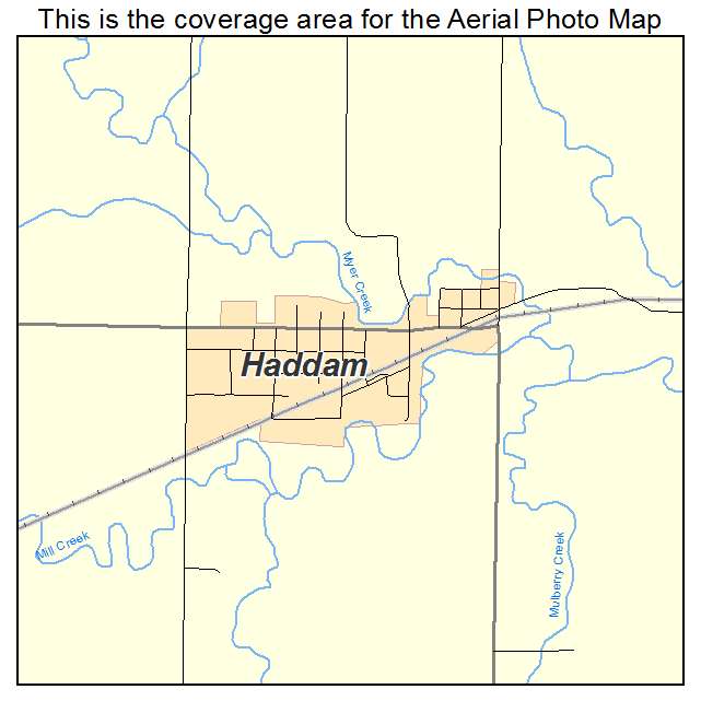 Haddam, KS location map 