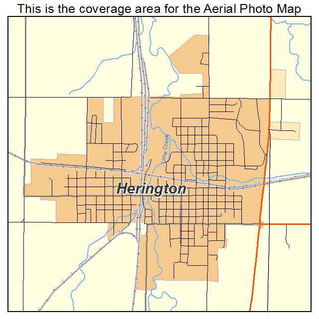 Herington, KS location map 