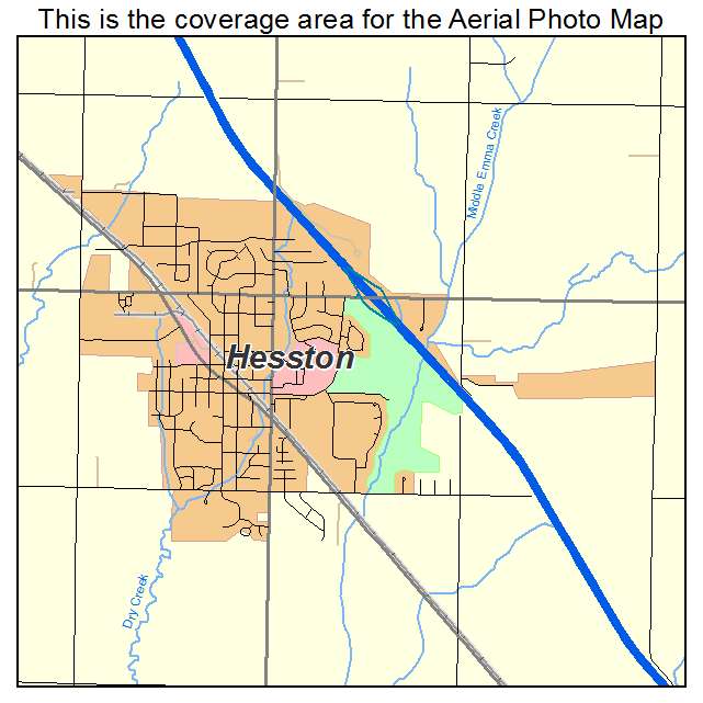 Hesston, KS location map 
