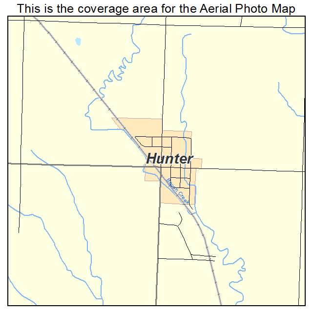 Hunter, KS location map 