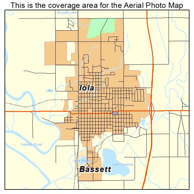 Iola, KS location map 