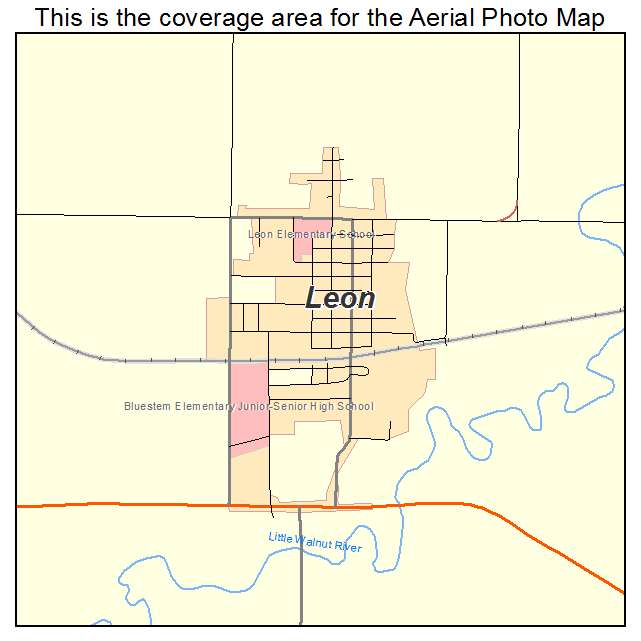 Leon, KS location map 